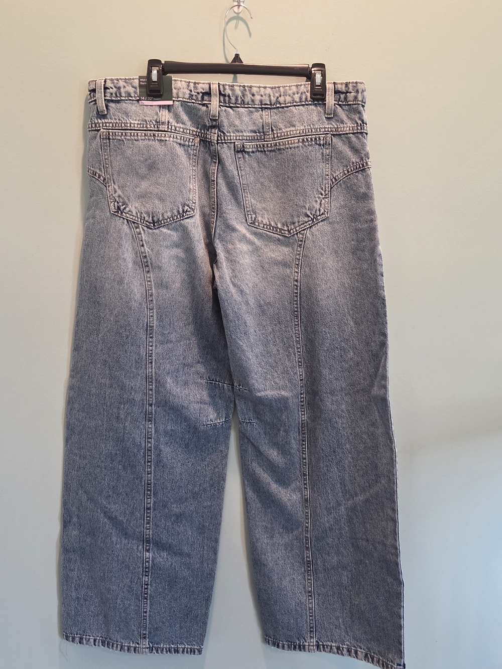 Wild Fable Mid-Rise Barrel Jean Light Wash Size 14 NWT Rigid Denim 32" Inseam - Picture 8 of 14